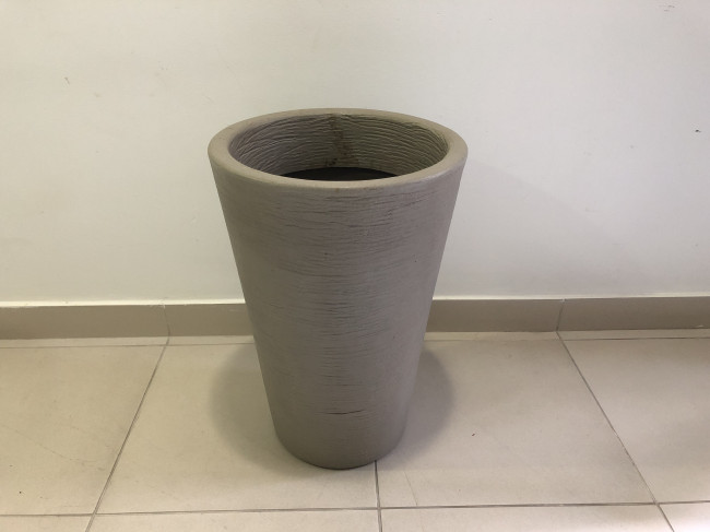 VASO PLASTICO CINZA M