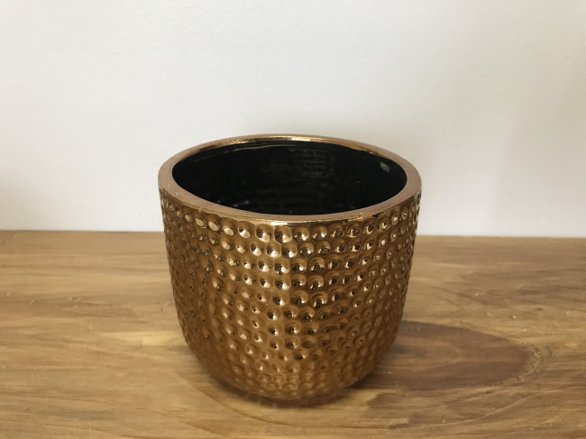 VASO CERÂMICA COBRE MARTELADO 12X12CM BX