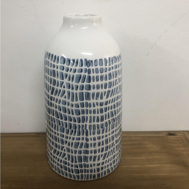 Vaso Branco e azul