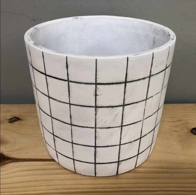 Vaso grid branco G