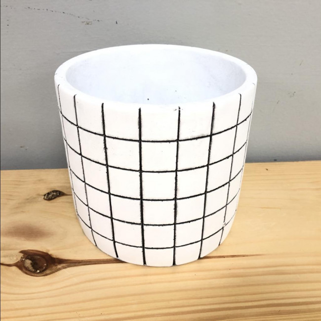 Vaso grid branco M