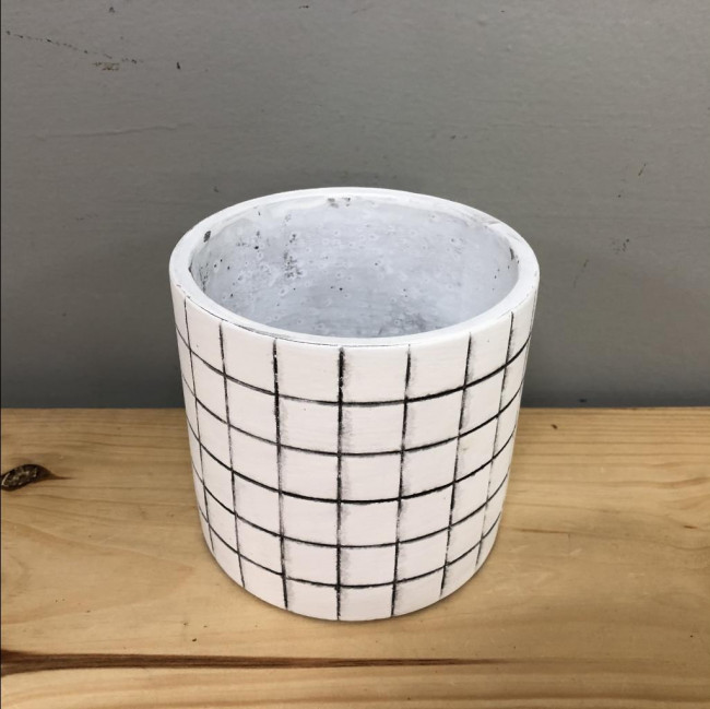 Vaso grid branco p