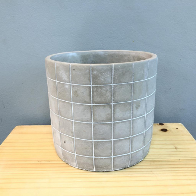 Vaso grid cinza G