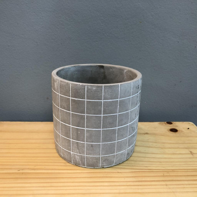 Vaso grid cinza P