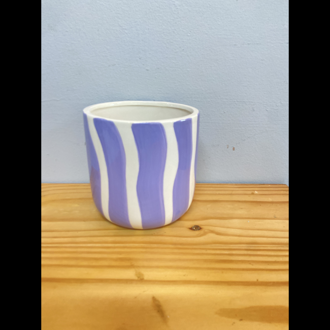 Vaso lilas e branco