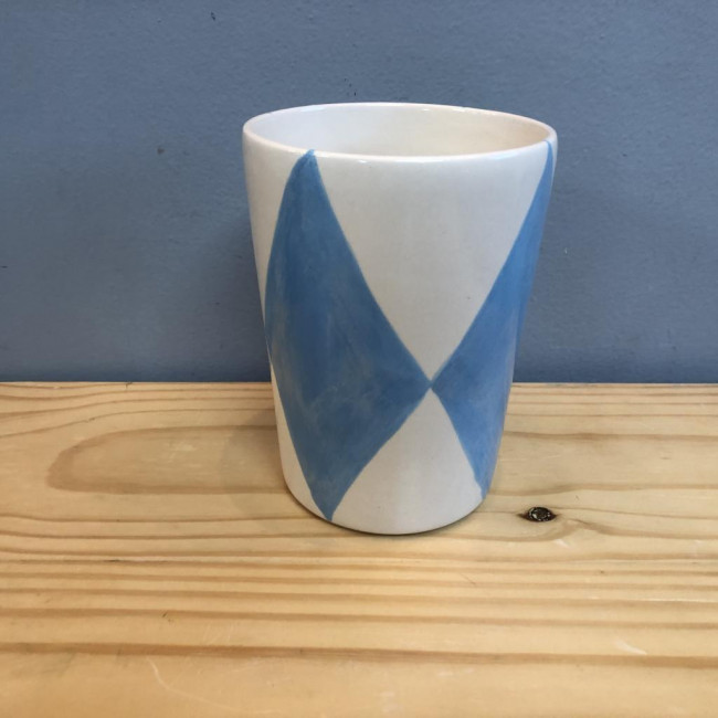 Vaso Losango azul claro alto