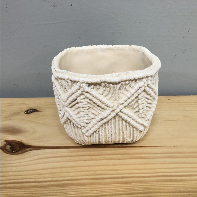 Vaso macrame quadrado P