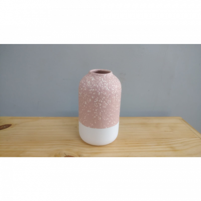 Vaso rosa e branco