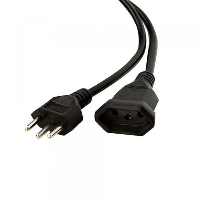 Cabo AC Adaptador Fêmea Universal 10A e Macho Padrão 10A