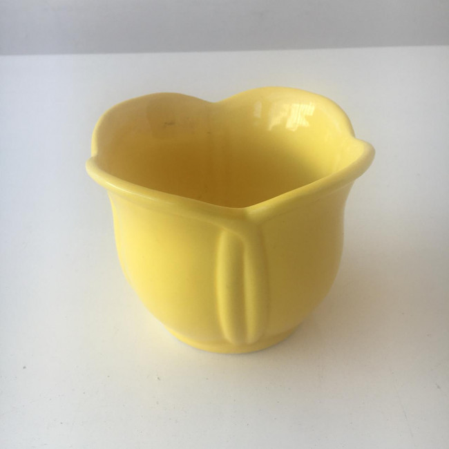 CACHEPOT FLORAL CERÂMICA AMARELO