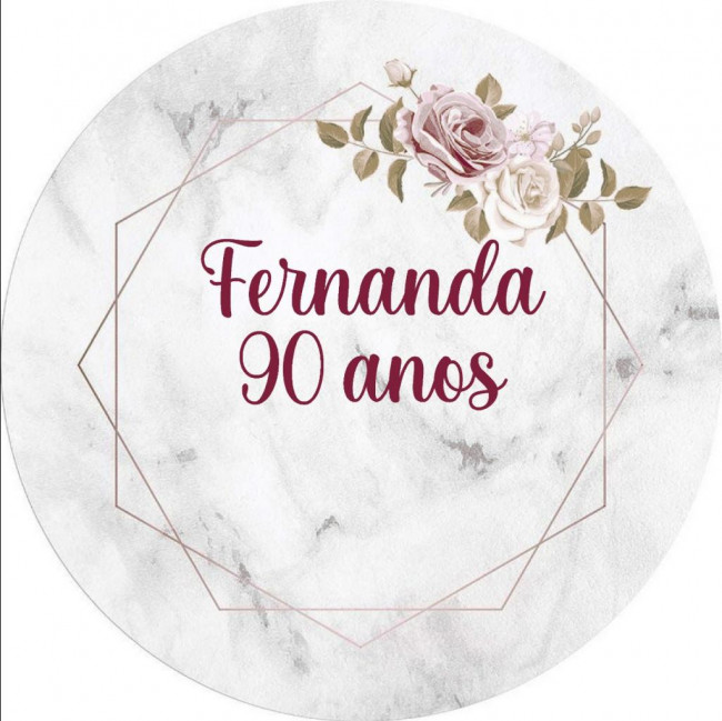 CAPA PAINEL PERSONALIZADA FERNANDA 90 ANOS