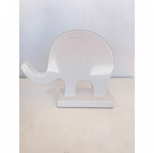 ELEFANTE CERÂMICA BRANCO