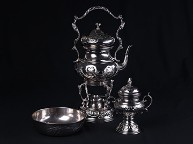 KIT SAMOVAR PRATA BAIXO (3 PEÇAS)